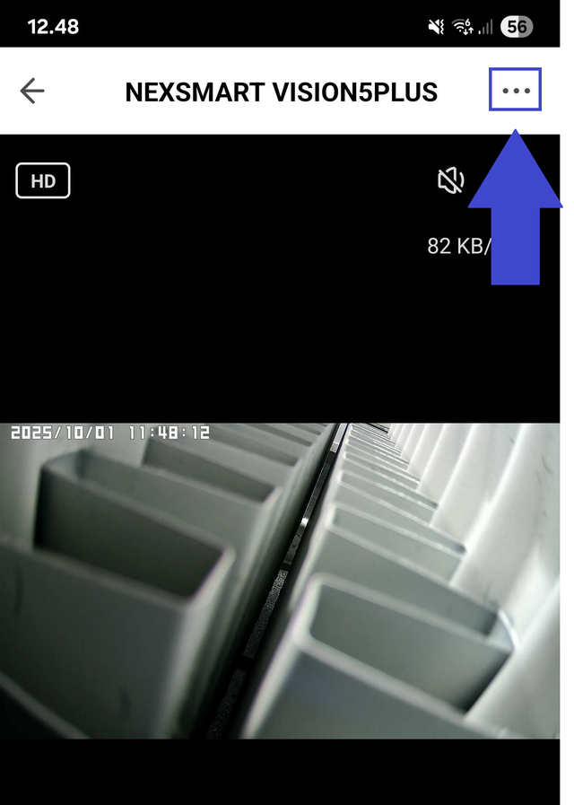 Her vises hvordan man tilgår kameraets indstillinger.