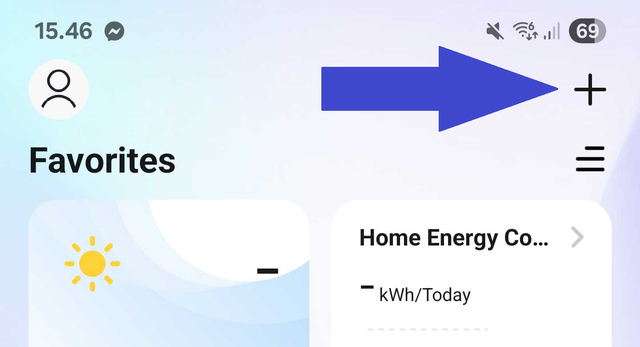 Tryk på plusset, som åbner menuen.