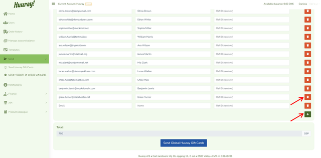 Add or remove recipients manually from the list