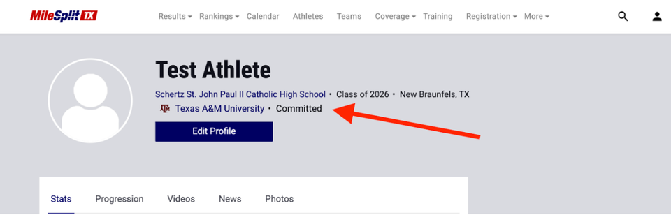 How Do I Add My College Commitment/signing to my MileSplit Profile?