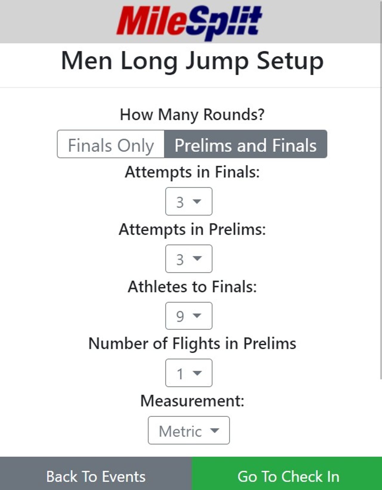 MileSplit Live Field App