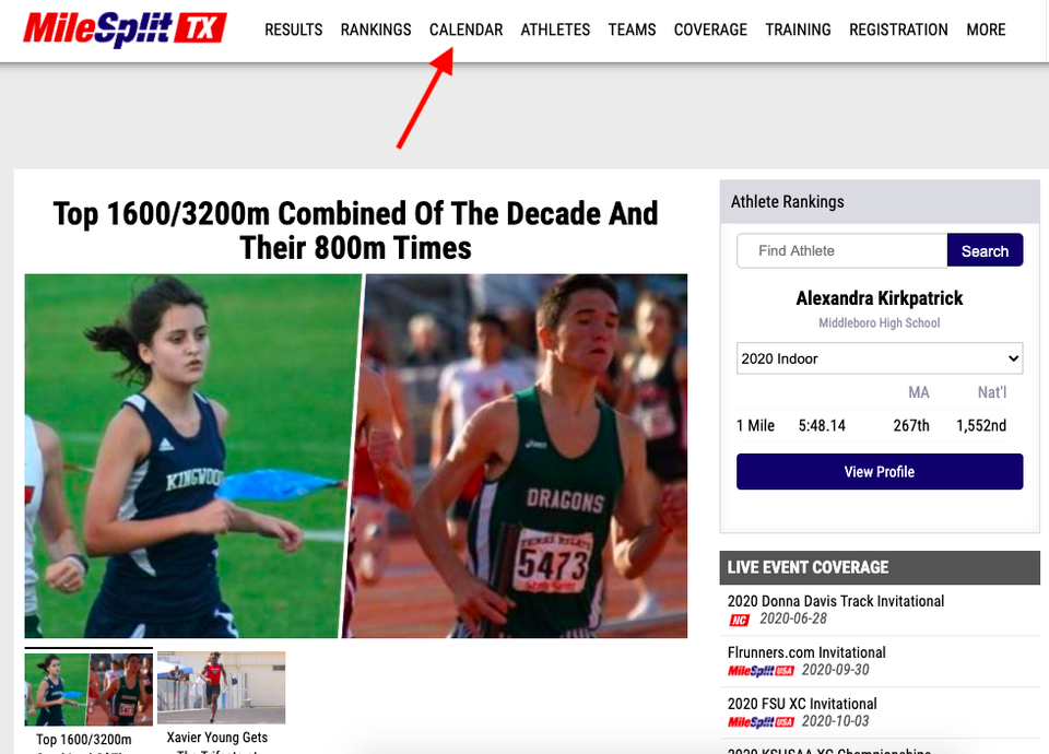 Register Team for a Meet